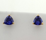 2ct Tw Natural Tanzanite Stud Earrings