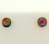 Opal Stud Earrings In 14k Gold