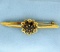 Vintage 18k Yellow Gold And Garnet Pin