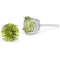 Peridot Stud Earrings 6mm In Sterling Silver