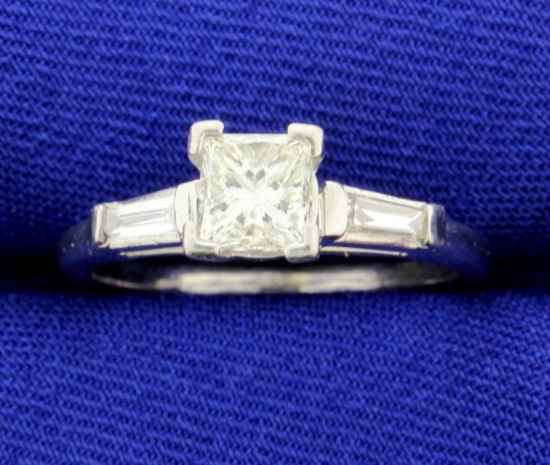 Over 1 Ct Tw Platinum Diamond Engagement Ring