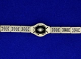 Vintage Filigree Onyx & Diamond Bracelet