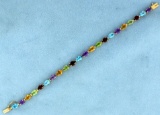 10ct Tw Citrine, Amethyst, Garnet, And Blue Topaz Bracelet