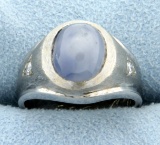 Star Sapphire And Diamond Ring