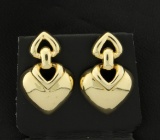 14k Dangle Heart Earrings