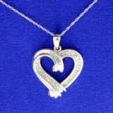 1/4 Ct Tw Diamond Heart Pendant With Chain