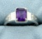 Sleek 1ct Amethyst Ring With Diamonds