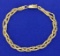 6 3/4 Inch Braided Gold Bracelet