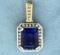 5ct Sapphire And Diamond Pendant