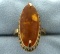 Large Amber Gemstone Ring