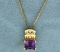 Amethyst And Diamond Pendant With Chain