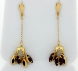 Dangle Style Garnet Earrings