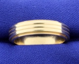 Wide 6mm Men's Wedding Band With Banded Design