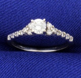 1/3 Ct Tw Diamond Engagement Ring In 14k White Gold