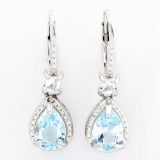 Blue Topaz 2.2ctw Dangle Earrings In Sterling Silver