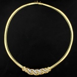 Italian Made 4ct Tw Diamond Omega Style Necklace