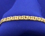 14k Yellow Gold Nugget Bracelet
