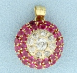 Antique Diamond And Ruby Pendant