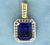 5ct Sapphire And Diamond Pendant