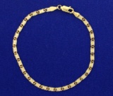 Italian Made White And Yellow Gold Bracelet