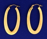 Rose Gold Oval Hoop Earrings