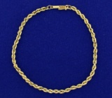 8 Inch Rope Link Bracelet In 14k Gold