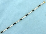 Sapphire And Diamond Line Tennis Bracelet