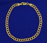 Italian Made 7 1/2 Inch Double Link Charm Bracelet