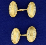 Oval 18k Gold Cuff Links