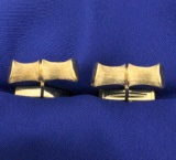 Unique Bamboo Shaped 14k Gold Cuff Links