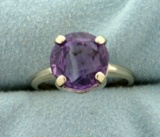 4ct Natural Amethyst Ring In 14k White Gold