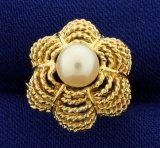 Pearl Designer Ring In 14k Gold