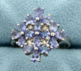 Tanzanite Ring In Flower Design