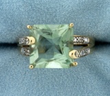 Peridot And Diamond Ring