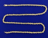 22 1/2 Inch Rope Style Neck Chain In 14k Gold