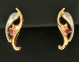 Ruby Designer Earrings In 14k Gold