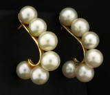 Betsy Fuller Designer Pearl Earrings In 14k Gold