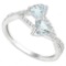 Aquamarine 2 Stone Friendship Ring In Sterling Silver