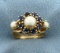 Antique Sapphire And Pearl Ring
