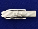 1/2ct Mine Cut Diamond Tie Clip