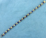 12ct Tw Tanzanite Bracelet In 14k Yellow Gold