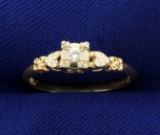 Diamond Heart Promise Ring In 14k Gold