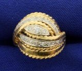 Custom Designed Unique Wrap Around Design Diamond Ring