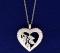 Vintage Diamond Heart Pendant With Chain