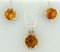 Citrine Sunburst Earring And Pendant Set In Sterling Silver