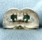 White Sapphire, Tourmaline, & Lab Emerald Ring