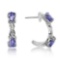 Tanzanite And Diamond Earrings In Sterling Silver