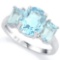 Sky Blue Topaz 6ctw 3 Stone Ring In Sterling Silver