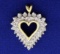 1ct Total Weight Diamond Heart Pendant