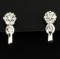 .80ct Tw Diamond Flower Earrings